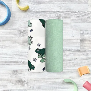 Сет из 2х пелёнок Mjölk Лягушки/Magic Mint