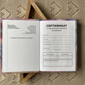 Сертификат прививок "Мышка в космосе девочка"
