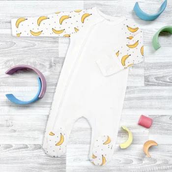 Комбинезон Mjölk Sleep and Play Бананы, с рукавом реглан