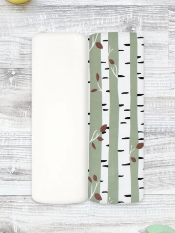 Сет из 2х пелёнок Mjölk Birch Trees/Ecru