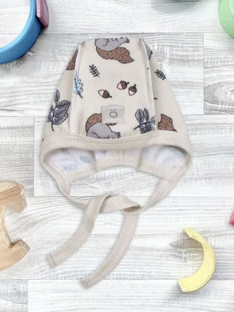 Утеплённый чепчик Mjölk Белочки