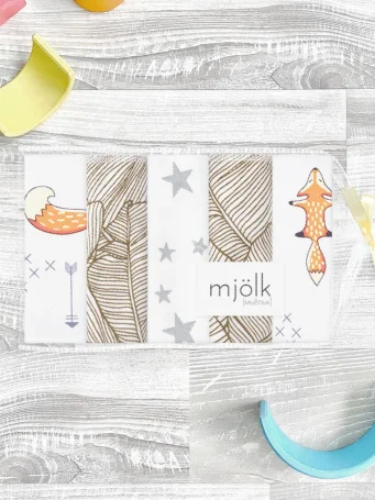 Набор платочков слюнявчиков Mjölk Лисички