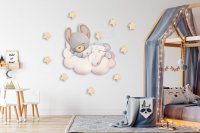 Интерьерная наклейка "Мышка мальчик на облаке"