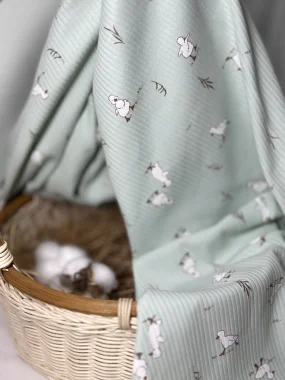 Пелёнка RinaAmari Утята Рубчик Нефрит, 85*130