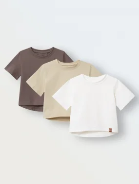 Комплект из 3 футболок, Экрю/топленое молоко/шоколад