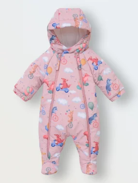 Демисезонный комбинезон Tot, Лесные зверята, пудра