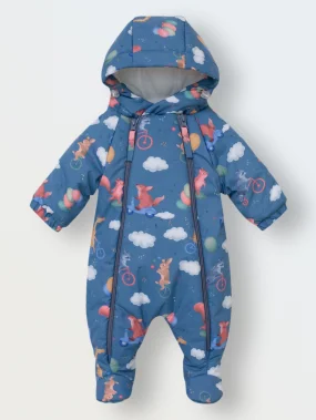 Демисезонный комбинезон Tot, Лесные зверята, синий