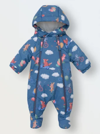 Демисезонный комбинезон Tot, Лесные зверята, синий