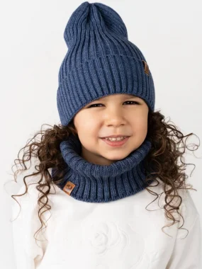 Вязаная шапочка "Тыковка" Woolly, Джинс
