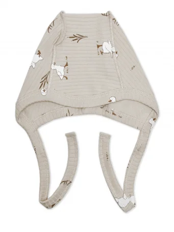 Чепчик швы наружу Рубчик RinaAmari Утята, Светлый кофе