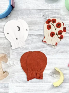 Рукавички-антицарапки Mjölk Cherry Tomatoes/Ночное небо/Paprika, сет из 3х пар