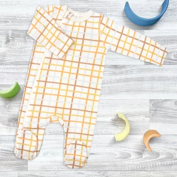 Утеплённый комбинезон с закрытой ножкой Mjölk Sleep and Play Цветная клетка