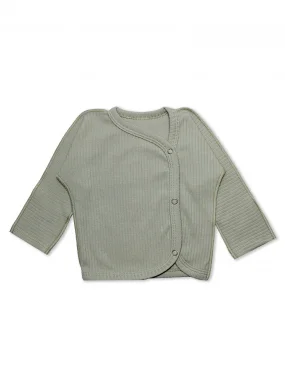 Распашонка на кнопках RinaAmari Шалфей, в рубчик