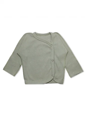 Распашонка на кнопках RinaAmari Шалфей, в рубчик