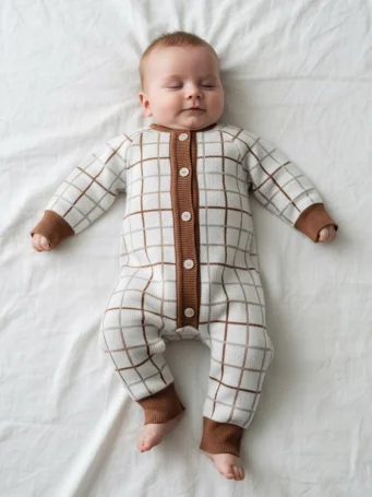 Вязаный комбинезон "Клетка"