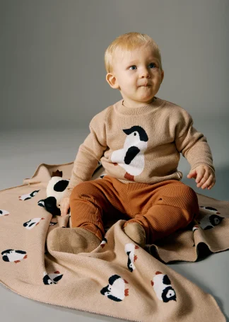 Мягкий вязаный плед Simple, Пингвины