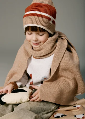 Шарф вязаный, Тёплый беж