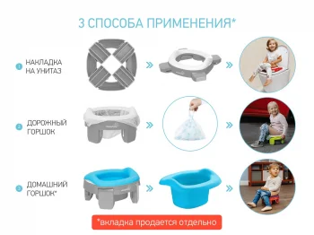 Дорожный горшок RoadPotty в фирменной сумке, Серый