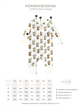 Утеплённый комбинезон с открытой ножкой Mjölk Sleep and Play Птички