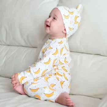 Комбинезон Mjölk Sleep and Play Бананы, на манжетах