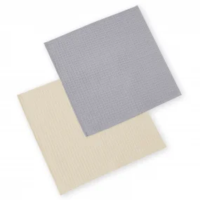 Комплект вафельных салфеток для кормления, Ваниль+Серый