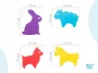 Мини-коврики детские противоскользящие для ванной ANIMALS от ROXY-KIDS, 10 шт, цвета в ассортименте