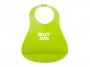Слюнявчик детский нагрудник для кормления ROXY-KIDS мягкий с кармашком и застежкой, зеленый