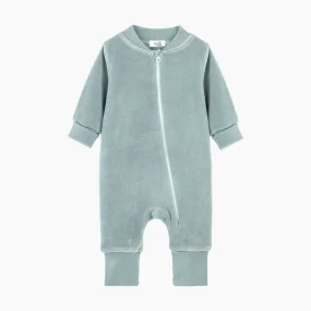 Велюровый комбинезон Mjölk Baby Blue, на манжетах