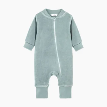 Велюровый комбинезон Mjölk Baby Blue, на манжетах