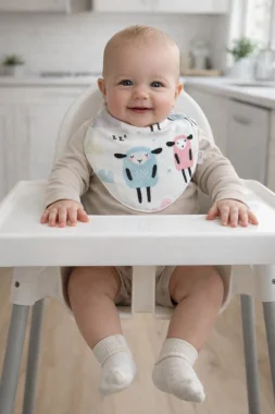 Непромокаемый слюнявчик-нагрудник на кнопках RinaAmari фланель в ассортименте