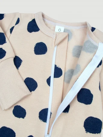 Утеплённый комбинезон с открытой ножкой Mjölk Sleep and Play Горошки