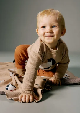 Мягкий вязаный плед Simple, Пингвины