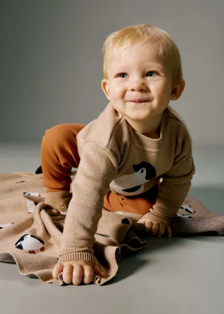 Мягкий вязаный плед Simple, Пингвины