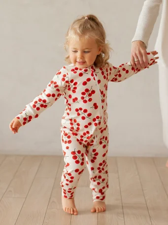 Комбинезон Mjölk Sleep and Play Cherry Tomatoes, на манжетах
