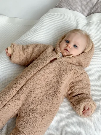 Комбинезон и шапка из шерпы Teddy, Сливочный