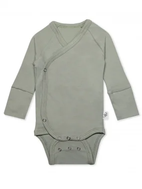 Боди растущий на кнопках с длинным рукавом RinaAmari, Шалфей