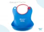 Слюнявчик детский нагрудник для кормления ROXY-KIDS мягкий с кармашком и застежкой, цвет синий