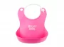 Слюнявчик детский нагрудник для кормления ROXY-KIDS мягкий с кармашком и застежкой, цвет розовый