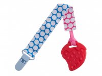Прорезыватель для детей на держателе ROXY-KIDS, цвет голубой-розовый (кружочек)