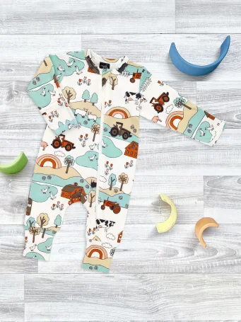 Комбинезон Mjölk Sleep and Play Ферма, на манжетах