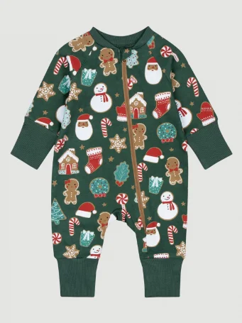 Комбинезон на манжетах Mjölk Sleep and Play Имбирный пряник, с рукавом реглан