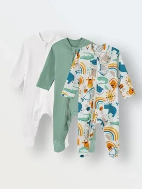 Комплект из 3 слипов, Экрю/топленое молоко/зов джунглей