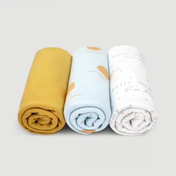 Сет из 3х пелёнок Mjölk Hello Mommy/Новый день/Mustard