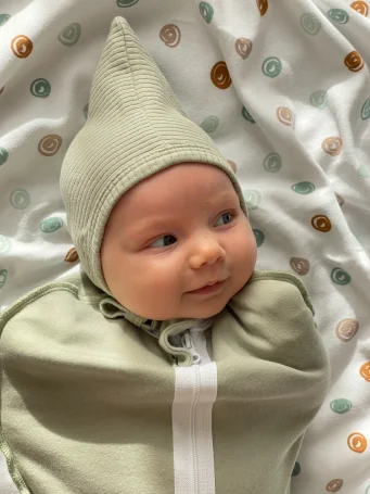 Чепчик Гномик Рубчик Шалфей RinaAmari