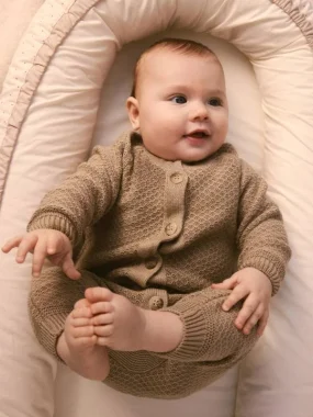 Вязаный текстурный комбинезон из хлопка Капучино