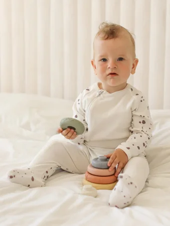 Комбинезон Mjölk Sleep and Play Кляксы, с рукавом реглан