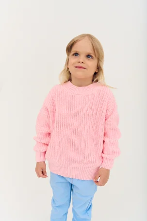 Джемпер вязаный oversize Classic, розовый