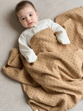 Муслиновая пелёнка, Мелкий чёрный горошек на коричневом