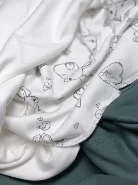 Комплект из 3-х пелёнок Сахар+Зайки+Полынь, 85*130