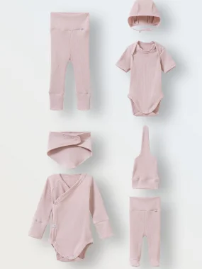 Комплект одежды в рубчик, Светлая пудра